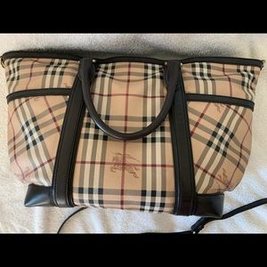 Burberry haymarket diaper bag w/ changing pad